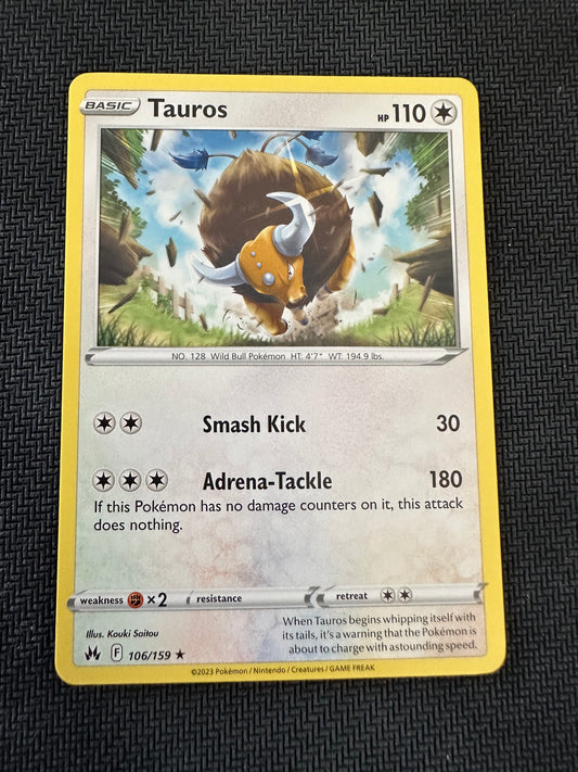 #106 Tauros Crown Zenith Sun & Moon Pokemon