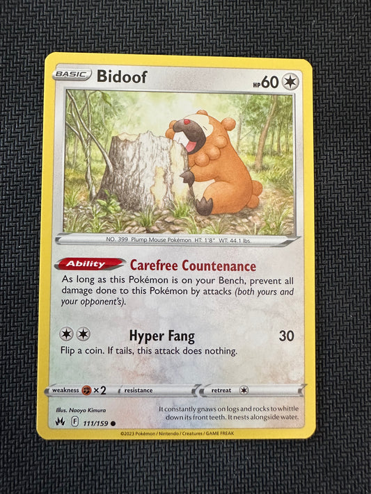 #111 Bidoof Crown Zenith Sun & Moon Pokemon
