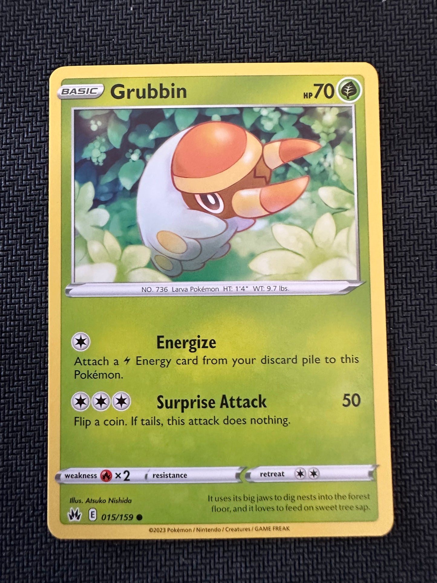 #15 Grubbin Crown Zenith Sun & Moon Pokemon