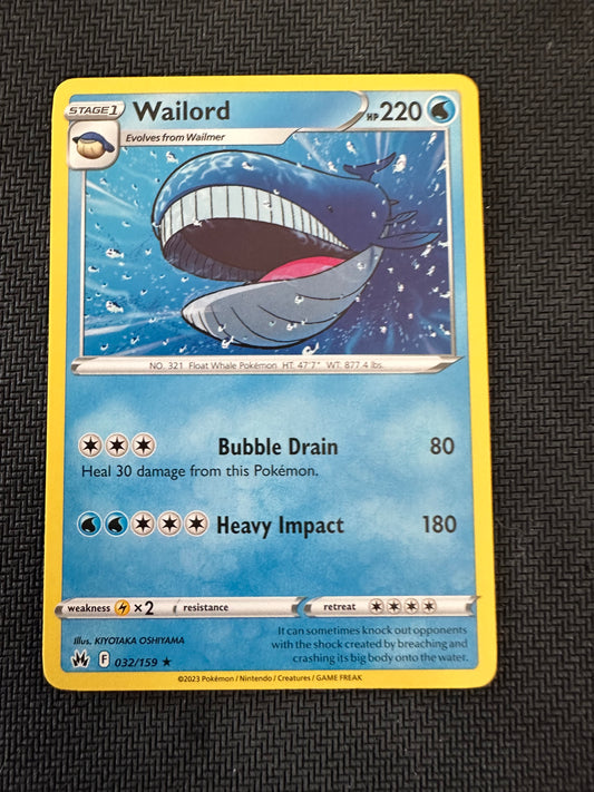 #32 Wailord Crown Zenith Sun & Moon Pokemon