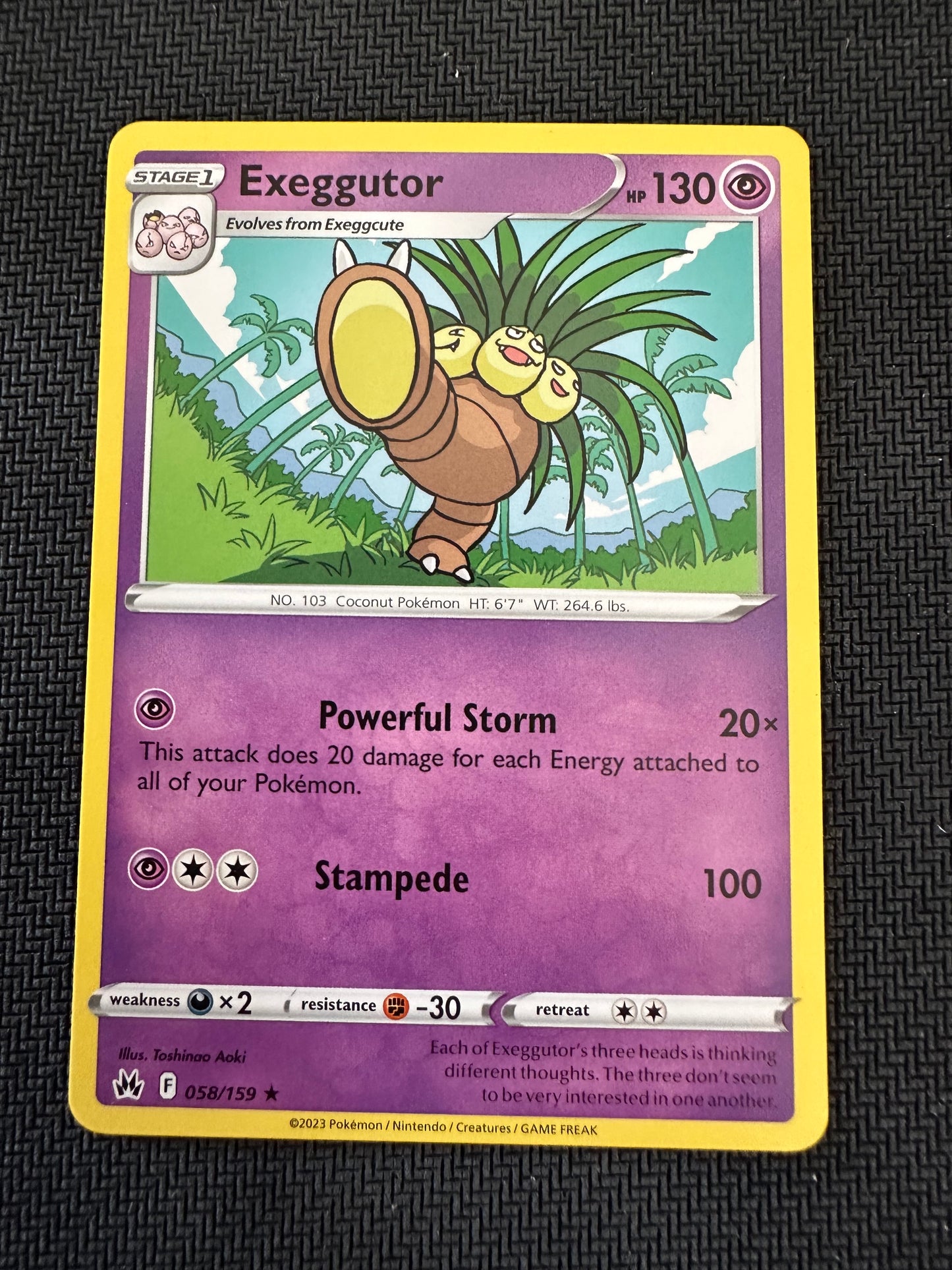 #58 Exeggutor Crown Zenith Sun & Moon Pokemon