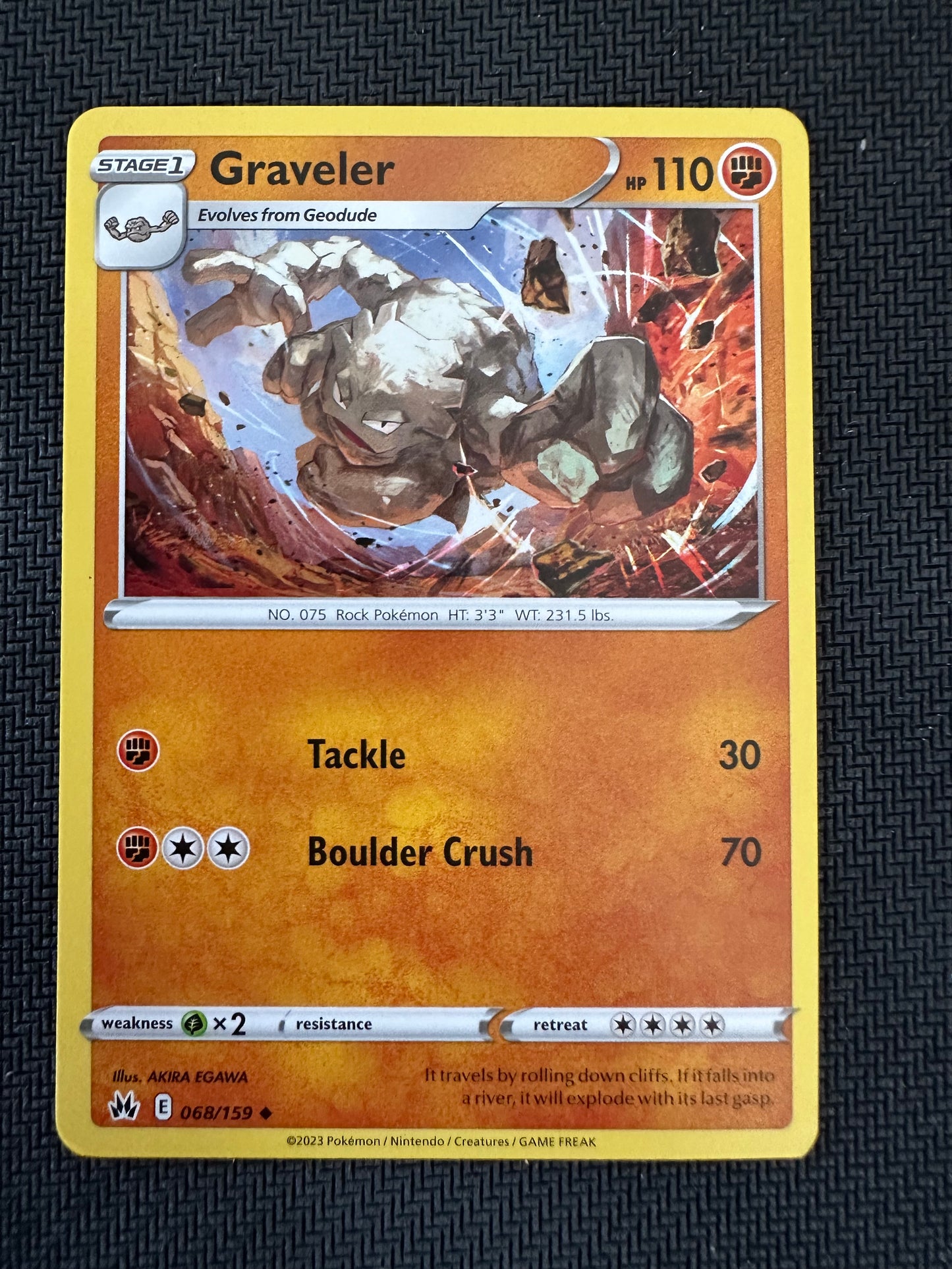 #68 Graveler Crown Zenith Sun & Moon Pokemon