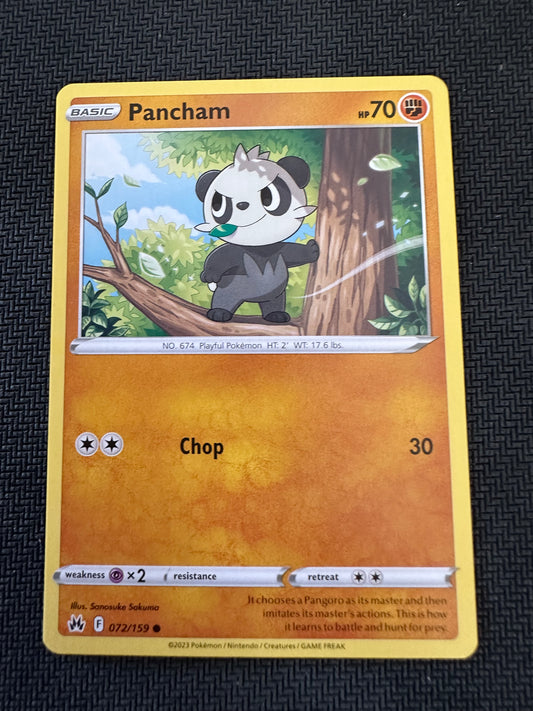 #72 Pancham Crown Zenith Sun & Moon Pokemon