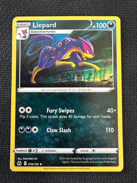 #78 Liepard Crown Zenith Sun & Moon Pokemon