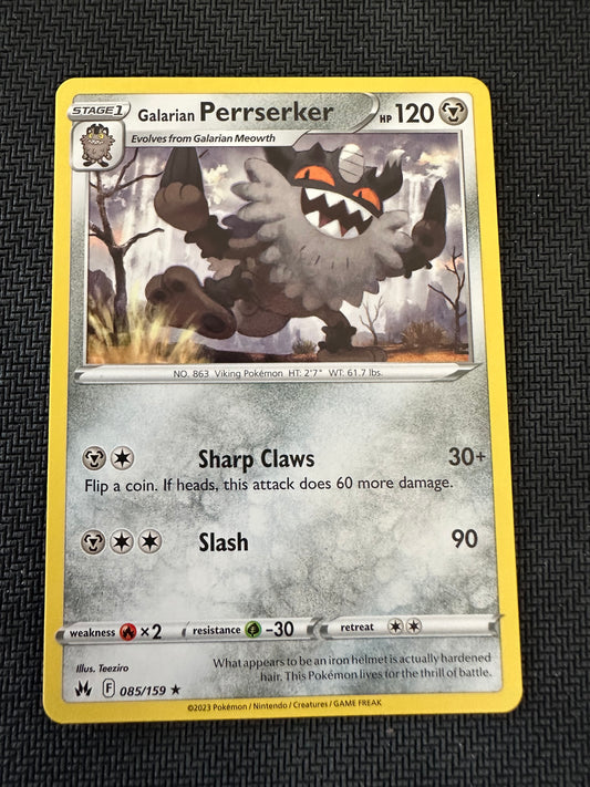 #85 Galarian Perrserker Crown Zenith Sun & Moon Pokemon