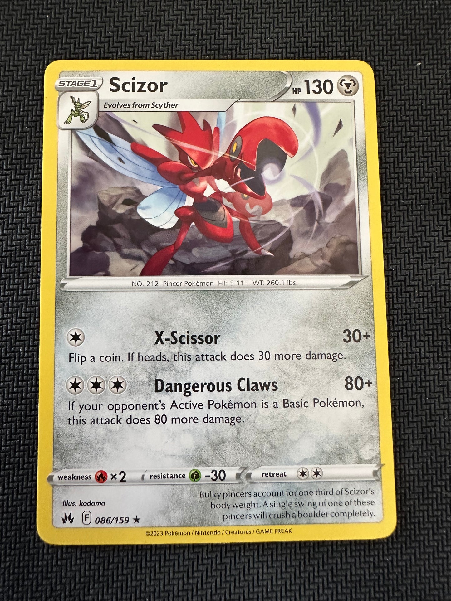 #86 Scizor Crown Zenith Sun & Moon Pokemon