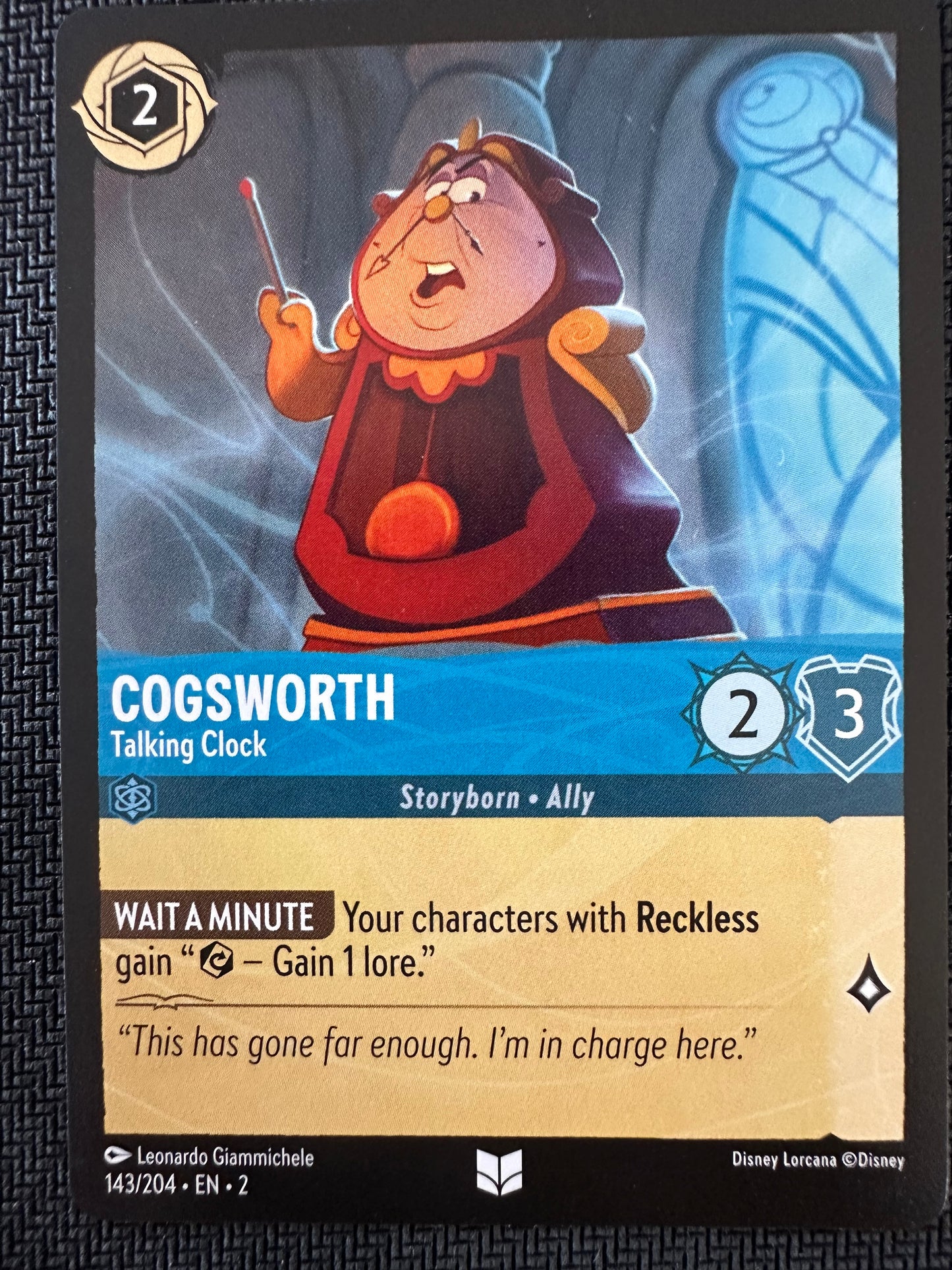 #142 Cogsworth Disney Lorcana Rise of the Floodborn